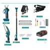 Jiatuli lithium-ion high branch shears, retractable electric pruning saw, high branch pole + brushless electric shears + 10 cells, two batteries and one charge
