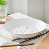 Guoyue bone china dumpling plate double-layer drained rice plate gold-rimmed dumpling plate household European large ceramic deep plate pure white drained dumpling plate (bone china) 26cm 2 pieces