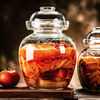 Tongnian pickle jar household glass thickened pickle jar pickle jar large sealed Sichuan pickle jar with lid 5 catties + 13 catties thickened new style