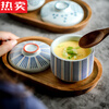 MZXM日本进口品质创意陶瓷小汤盅带盖炖盅炖碗宝宝蒸蛋碗盖碗隔水炖燕 浅蔓-甜品盅