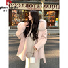 Pierre Cardin white double-sided cape coat for women 2025 new autumn and winter small thick short woolen coat white L 115 catties-130 catties