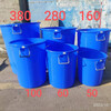 Diaohuang trash can thickened, strong, extra thick, large thickened round barrel, food grade water storage barrel, household plastic outdoor round commercial large capacity barrel, white lidless 60L thickened barrel