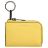 COACH 11 embossed logo zipper closure pebbled leather key bag women's yellow yellow