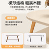 Coffee table for living room, home small apartment table, simple rental house, simple bedroom, creative solid wood table legs, small tea table, quality thickened and upgraded, warm white 80CM