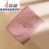 Kangaroo Wallet Women's Genuine Leather New Wallet Short Folding Mini Compact Versatile Fashion Coin Purse Multi-Function Peach Pink - First Layer Cowhide