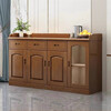 Solid wood sideboard living room wine cabinet tea cabinet multi-functional kitchen tea cabinet home preparation cabinet cupboard cabinet 0.8 meters two doors (walnut color)