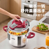 Thermos Pressure Cooker 100KPa One-hand Opening and Closing Stainless Steel Pressure Cooker Soup Pot Explosion-proof Stove General Annual Party Gift Gift Burgundy Red-Gold Capacity 22cm 6L