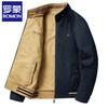 Romon Reversible Jacket Men's Spring and Autumn Pure Cotton Middle-aged Men's Stand-up Collar Top Loose Large Size Dad Casual Jacket