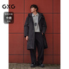 GXG Men's Long Down Jacket Multicolor Windbreaker Design Thick Jacket Black L