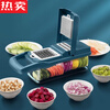 MZXM Japan imported quality household kitchen multi-functional vegetable cutter kitchen dicing, shredding, slicing and grating 8-blade combination + anti-cut gloves chef's knife a