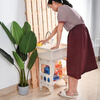 Mobile mop pool plastic household rectangular mop thickened balcony outdoor mop Chinese cloth bucket basin factory sliding wheel + lift drain 45 cm long