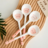 Ceramic cartoon long-handled spoon Internet celebrity spoon small spoon baby spoon drinking spoon underglaze color spoon random Internet celebrity spoon (different colors) 4 pieces