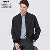 Septwolves non-deformable jacket men's fashion baseball collar jacquard men's jacket black L