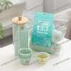 Trendy German quality disposable kung fu tea cup thickened food grade small cup for tea drinking in the office thickened 100 pieces with blessing character + transparent cup holder