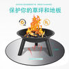 Floor insulation mat, barbecue fire blanket, outdoor camping mahjong table heater, insulation board, aluminum foil lawn fireproof cloth, large round insulation mat, diameter 90cm/thickened