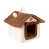 Jingdong Express Closed Cat House Pet Cat and Dog House Warm Dog House All-in-One Four Seasons Large Space Closed Imitation Super Handle House Nest Gray 43*40*43cm