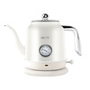 GUIG British imported quality electric kettle retro 316 stainless steel kettle for home use for tea and hand-brewed coffee 1.2/liter white / upgraded retro thermometer 0ml
