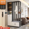 Ye Yu Qingshe solid wood entrance cabinet shoe cabinet integrated simple multi-functional living room entrance partition cabinet wine cabinet shoe stool storage cabinet goods upstairs solid wood board self-installation starry sky gray 80cm long left stool + smart sensor light