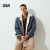 Semir Denim Jacket Men's Winter Cotton Clothes 25 Street Retro Distressed Imitation Lamb Wool Lapel Jacket Trendy 109725108110