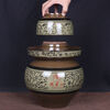 Ye Yu Sichuan home-made pickled vegetable jar earthenware old-fashioned ceramic jar with lid extra large thickened pickled vegetable jar old jar with water capacity 17 catties with inner lid