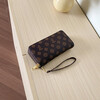 New double zipper multi-layer women's long wallet large capacity card holder ID bag ID bag bank card coffee color