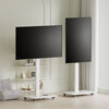Xingkaishi TV mobile stand floor-mounted pulley with socket hand-cranked lift horizontal and vertical screen rotation suitable for Xiaomi Hisense universal hanger live broadcast screen mobile cart White-Bull plug-in type 32-70 inches horizontal screen or vertical screen installation