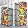 Fat Donglai's same style stainless steel kitchen rack thickened vegetable floor-standing multi-layer vegetable basket storage rack with water discharge stainless steel 40CM five layers SF Express