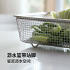 SHIMOYAMA 304 stainless steel vegetable washing and draining basket single-slot deep fruit and vegetable washing basin large square dish draining rack 5L vegetable preparation basin - width 32.7*depth 23.7*height 1