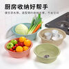 Drain basket, enlarged and thickened, plastic oval hollow kitchen household single layer large fruit washing and vegetable draining basket, sky clear blue, cooked glue PP material, small + medium + large