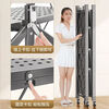 Installation-free floor-standing folding storage rack storage rack microwave oven rack living room kitchen multi-layer storage trolley pot rack thickened carbon steel black five layers - second folding + no installation required