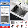 Canbo sink large single slot honeycomb embossed nano stainless steel kitchen sink integrated basin