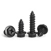 JINGGONG hardened iron cross flange toothed self-tapping screws external hexagonal self-tapping screws with tip and tail pad screws M8*40 (20 pcs) black zinc