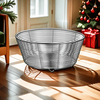 GIOIO304 stainless steel non-magnetic fruit basket for draining round solid thick living room special for washing vegetables free shipping clearance food grade 25.5 cm extra large non-magnetic hollow drain fruit basket