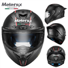 MOTORAX R50S motorcycle helmet for men and women, winter anti-fog and warm 3C full-face helmet with large rear wing for motorcycles for all seasons, Aurora Black XL