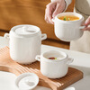 Yichen double-ear ceramic stew pot with lid, water-proof stew pot, small soup cup, bird's nest tonic stew pot, household health stew bowl, steamed egg bowl, double-ear steamed egg bowl, small size