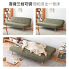Genji Wood Language Sofa Bed Nordic Small Apartment Fabric Sofa Modern Simple Living Room Multifunctional Folding Bed Moss Green Three-Place Free Sofa Bed 1.78m Combination