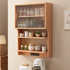 Chengmeixuan solid wood suspended sideboard dining table integrated restaurant small apartment wall cabinet wall storage cabinet storage cabinet solid wood color solid wood length 78*width 17*height 91CM