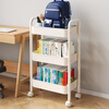 Shanshan Wood Art Bookshelf Floor-standing Mobile School Bag Storage Rack Iron Cart Student Under Desk Storage Rack Multi-layer Snack Rack
