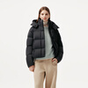 Tambor puff down jacket women's short removable hood autumn and winter warm jacket 25 years new 5530520D black 165