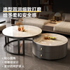 Yang Yiyue simple coffee table living room home side table light luxury small apartment coffee table TV cabinet 60 fish belly white slate + 70 tempered glass