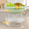 Miaoli Dopamine double-layer drain basket creative mini fruit washing basket kitchen household double-layer thickened multi-functional water filter basket double-layer drain basket-large mint green