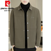 Pierre Cardin Medium Thick Lapel Jacket Men's Autumn and Winter 2025 New Versatile Thickened Warm Jacket Casual Tops Men's Khaki XL 180/92A