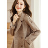 Shangjing Wool Coat Women's 25 Winter New Women's Suit Collar Plaid Contrast Color Wool Double-sided Wool Coat Top Women