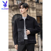 Playboy (PLAYBOY) Woolen Jacket Men's 2025 Autumn and Winter New Double-sided Wool Coat Short Men's Tops Handsome Woolen Jacket Black L