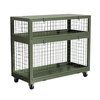 Jingsheng Fengbo military green removable mesh cage heavy material transport box wheeled pallet storage metal mesh cage removable with handle 1800*1000*1400mm