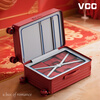 VCC big red suitcase women's wedding dowry wide trolley case can be boarded high-value travel box password box leather suitcase big red 24-inch bounce trolley