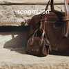 SONGMIAON Yamashita Track Series Bowling Headphone Bag Hand Carrying Mini Key Lipstick Bag Pendant School Bag Accessories Small Pendant Smoked Black Cowhide