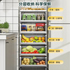 Fat Donglai's same style stainless steel kitchen rack thickened vegetable floor-standing multi-layer vegetable basket storage rack with water discharge stainless steel 40CM five layers SF Express