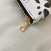 Retro cow print women's wallet multi-card slot wallet women's long wallet ID bag bank card card bag khaki white