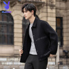 Playboy (PLAYBOY) Woolen Jacket Men's 2025 Autumn and Winter New Double-sided Wool Coat Short Men's Tops Handsome Woolen Jacket Black L